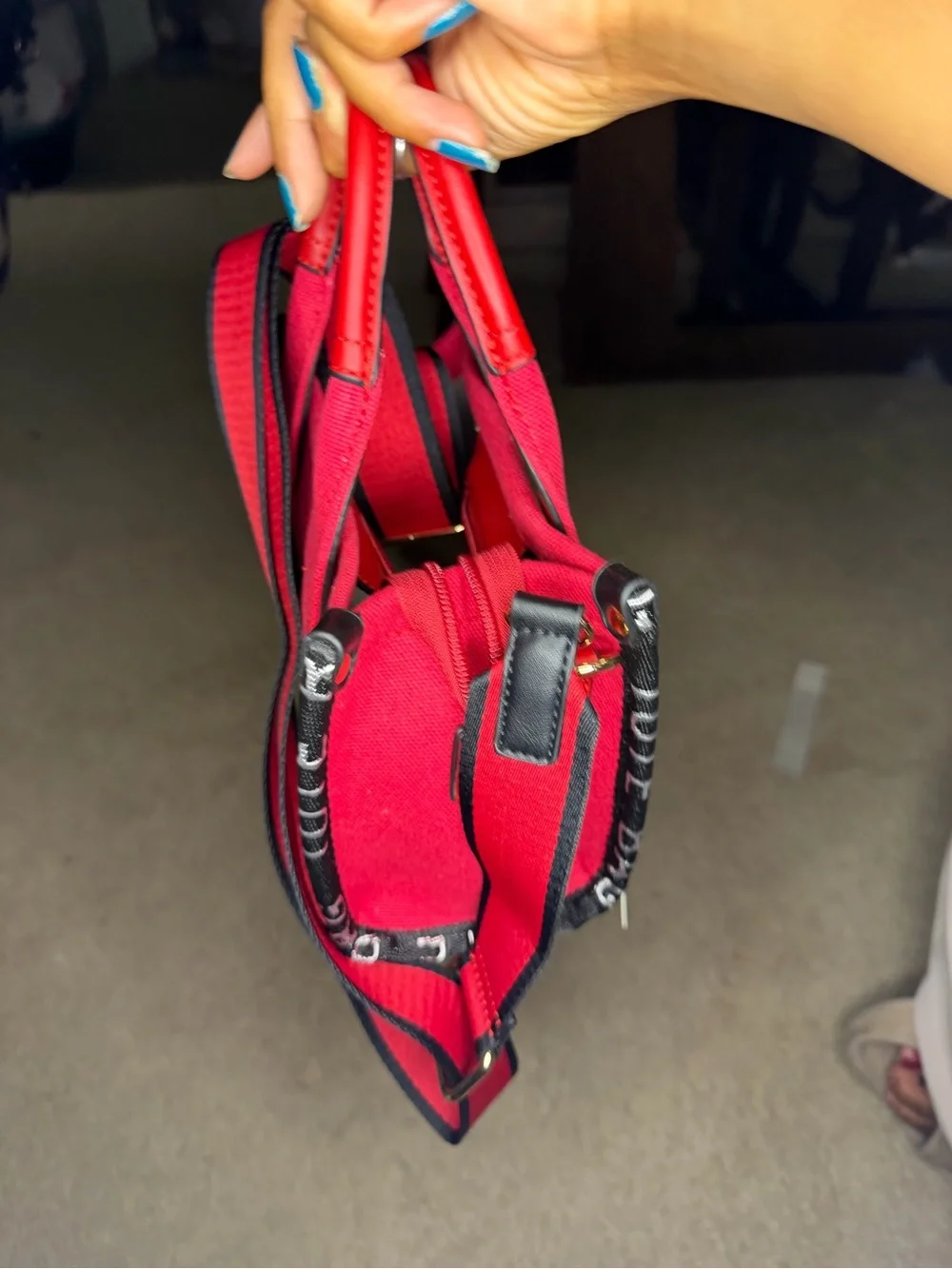 Red Canvas 'THE TOTEBAG' Structured Crossbody Tote